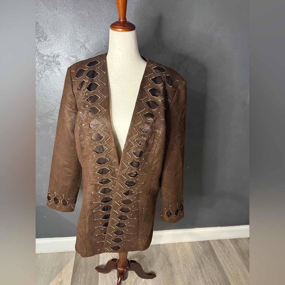 Brown Cutout Jacket - Women's - Picture 2 of 9